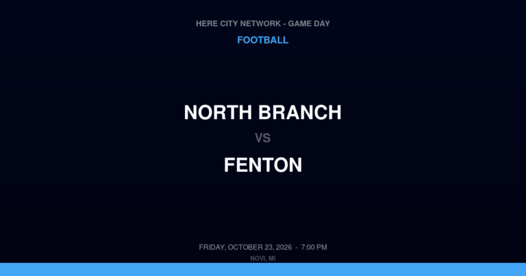 North Branch vs. Fenton — Football Game Day — Fenton, MI — Oct 23, 2026