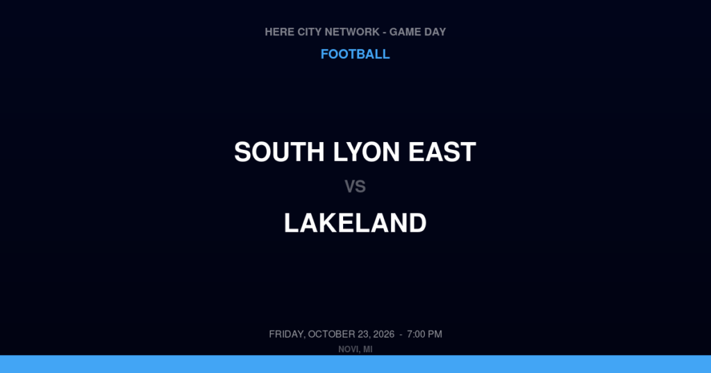 South Lyon East vs. Lakeland — Football Game Day — White Lake, MI — Oct 23, 2026
