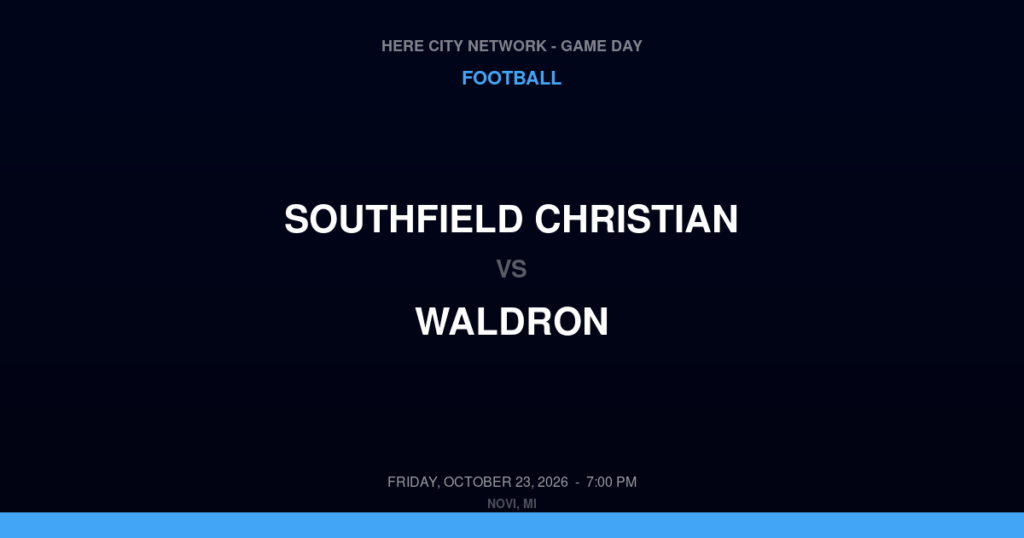Southfield Christian vs. Waldron — Football Game Day — Waldron, MI — Oct 23, 2026