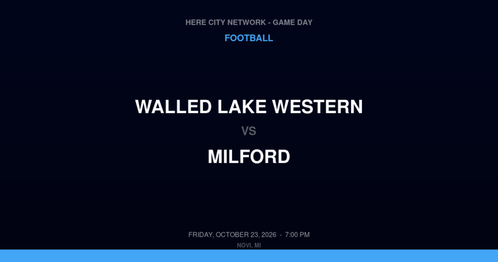 Walled Lake Western vs. Milford — Football Game Day — Highland, MI — Oct 23, 2026